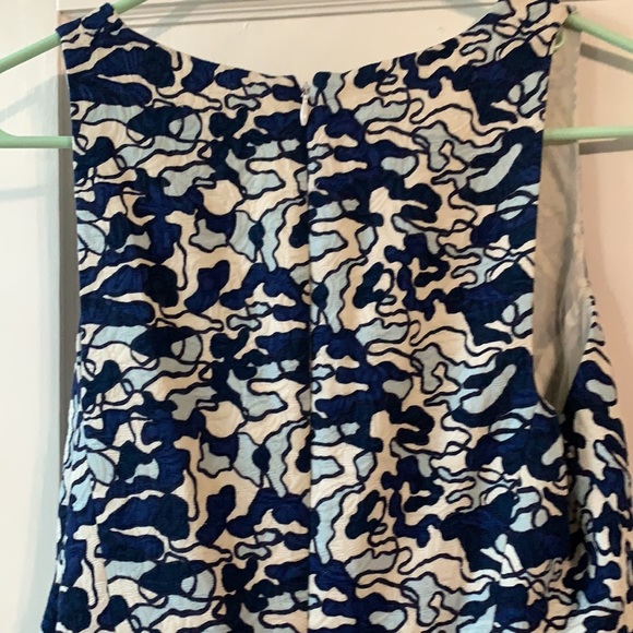 ELLE SASSON Flounder Cotton Blue Abstract Dress - Picture 10 of 12